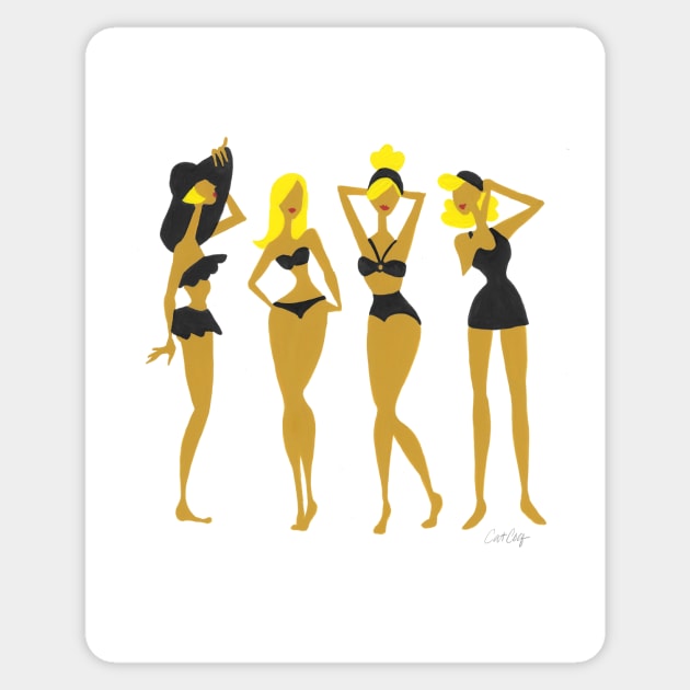 Bombshells - Black Sticker by CatCoq